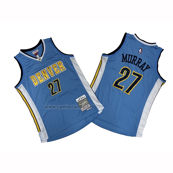 Camiseta Denver Nuggets Jamal Murray NO 27 Mitchell & Ness 2016-17 Azul